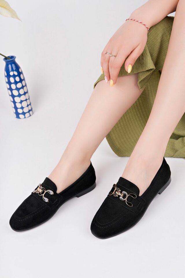 Babet Toka Detaylı Günlük Ayakkabı Nalira Siyah - 39