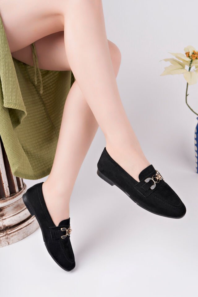 Babet Toka Detaylı Günlük Ayakkabı Nalira Siyah - 38