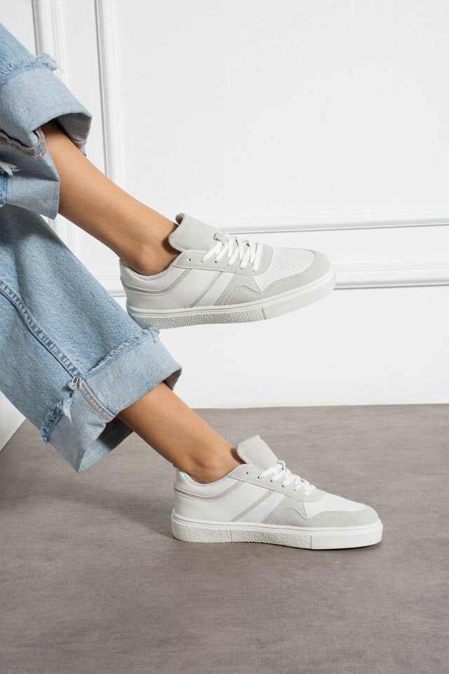 Kadın Günlük Şık Sneaker Spor Ayakkabı Gri - 36