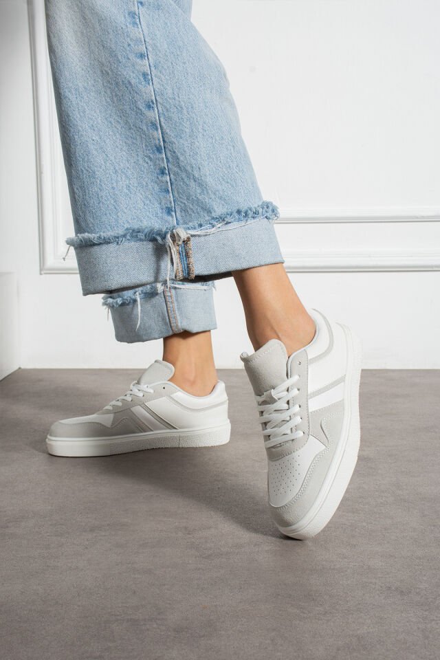 Kadın Günlük Şık Sneaker Spor Ayakkabı Gri - 36