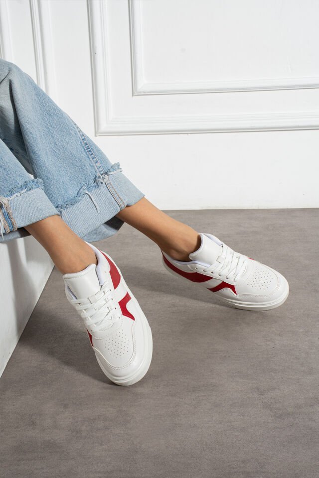 Kadın Günlük Şık Sneaker Spor Ayakkabı Kırmızı - 36