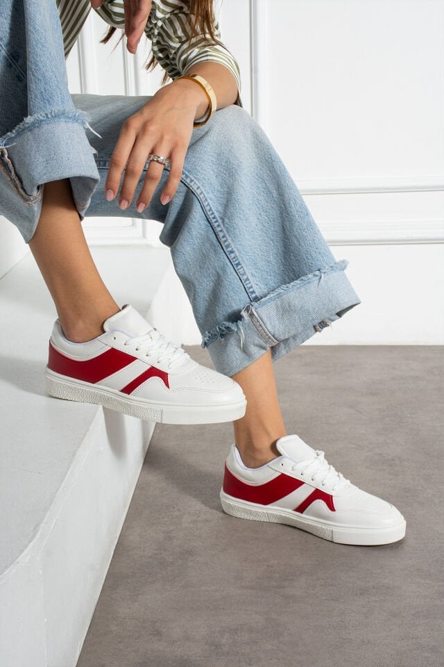 Kadın Günlük Şık Sneaker Spor Ayakkabı Kırmızı - 36