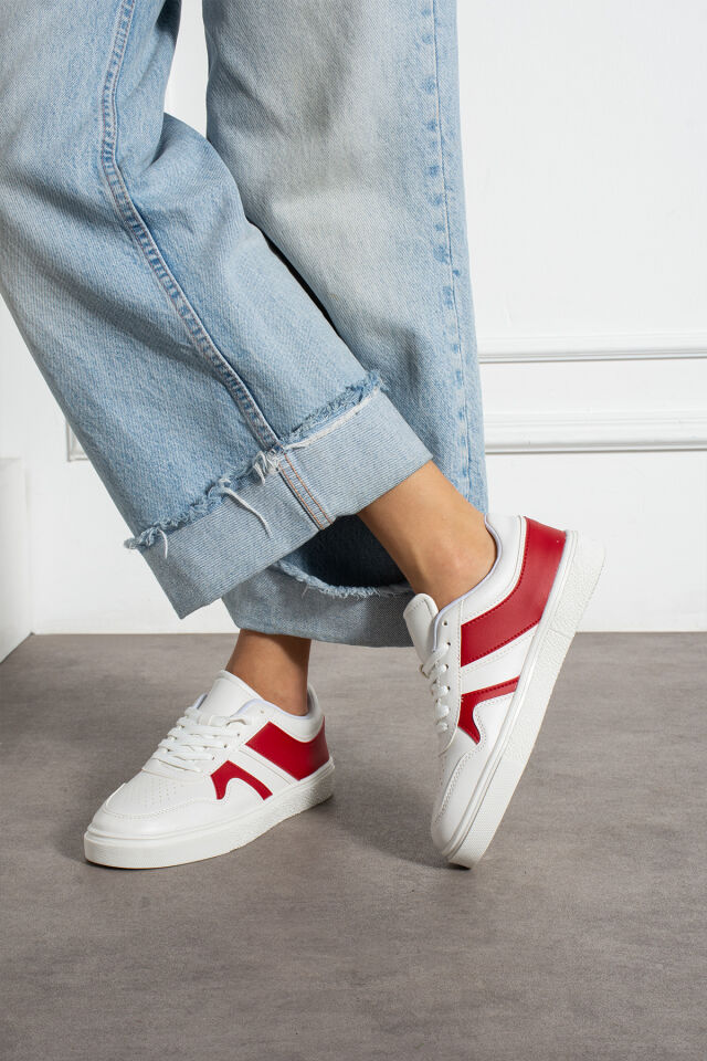 Kadın Günlük Şık Sneaker Spor Ayakkabı Kırmızı - 38