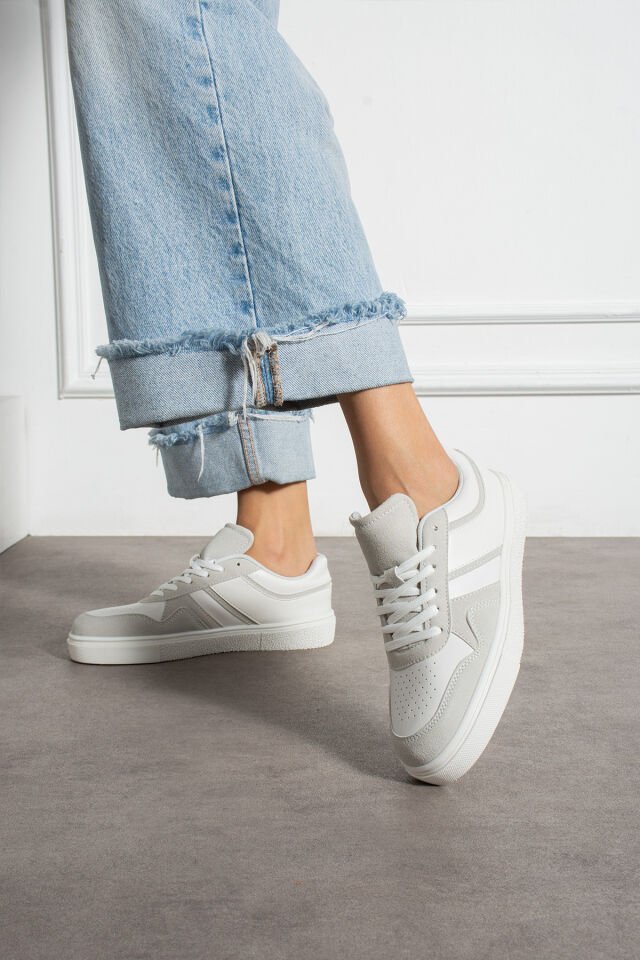 Kadın Günlük Şık Sneaker Spor Ayakkabı Gri - 38
