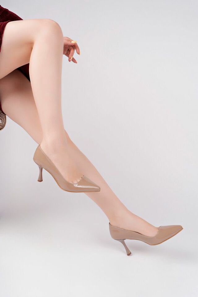 Kadın Topuklu Stiletto Günlük Ayakkabı Nireya Bej - 40