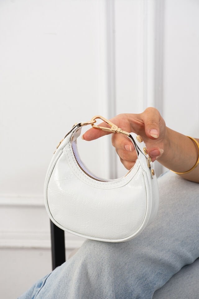Kadın Şık ve Kullanışlı Mini Omuz Çantası Beyaz - Standart