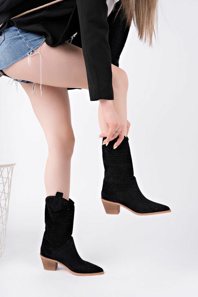 Kadın Şık Günlük Çizme Linara Siyah - 39