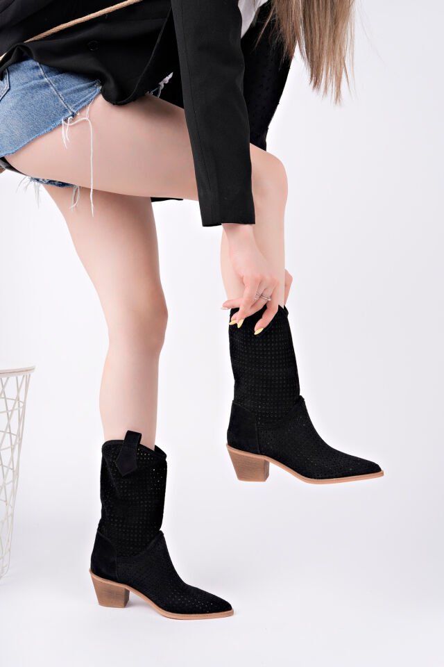 Kadın Şık Günlük Çizme Linara Siyah - 37