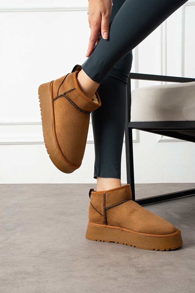 Kadın Kalın Taban Süet İçi Kürklü Şık Günlük Bot Priscila Taba - 38