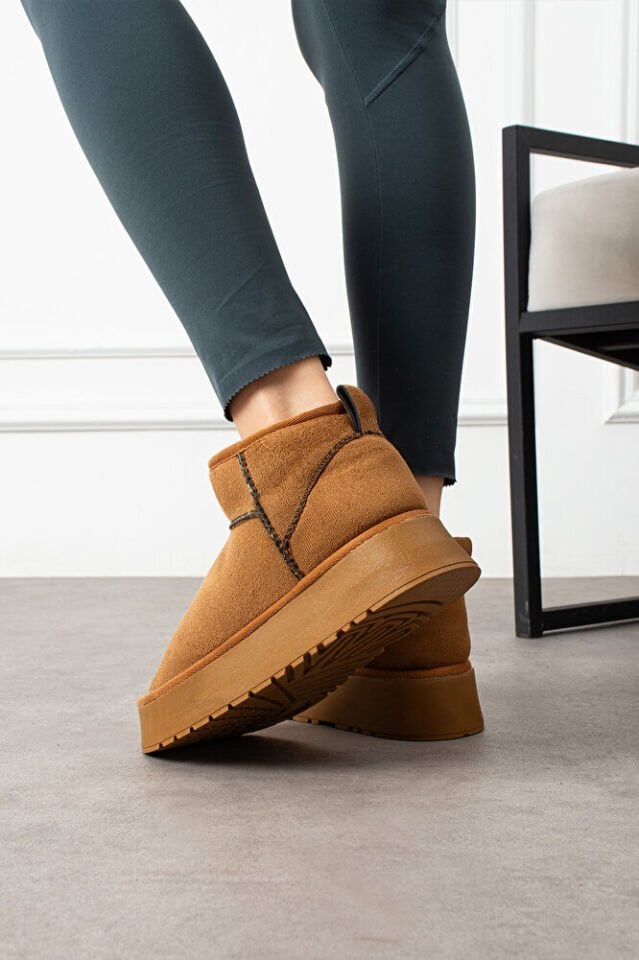 Kadın Kalın Taban Süet İçi Kürklü Şık Günlük Bot Priscila Taba - 37