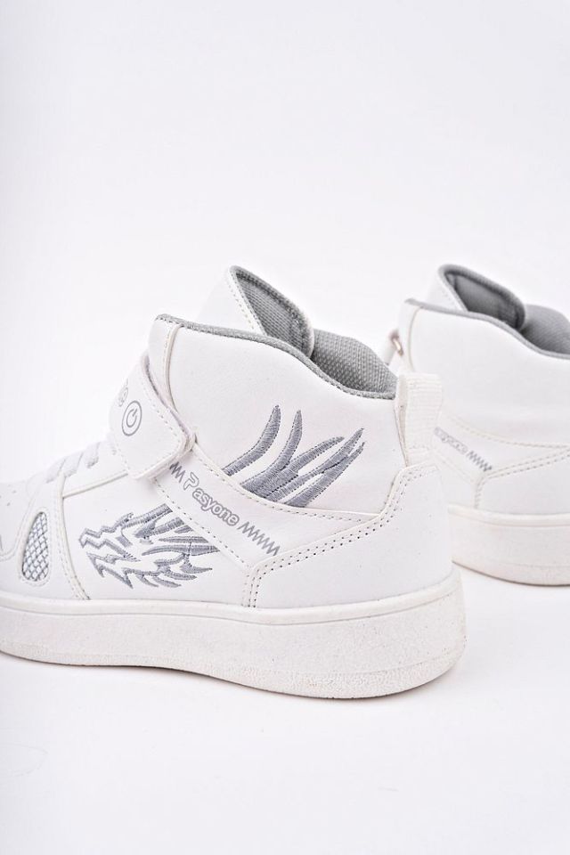 Çocuk Boğazlı Günlük Spor Ayakkabı Elinae Beyaz Buz - 32