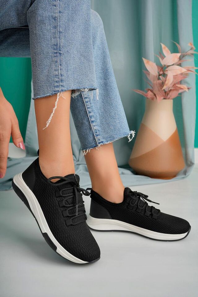 Kadın Fileli Günlük Ayakkabı Amariel Siyah - 40