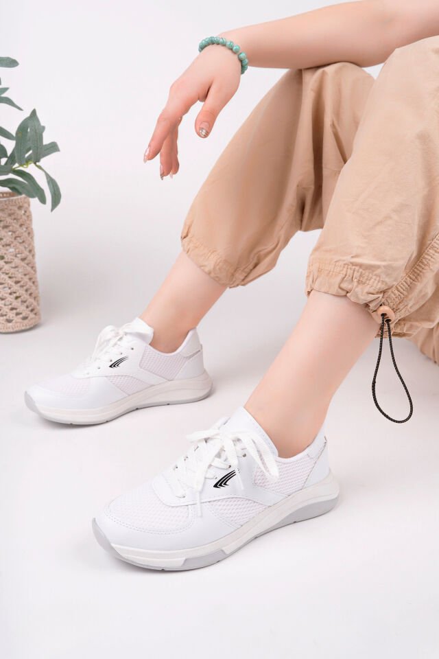 Kadın Fileli Sneaker Günlük Ayakkabı Virena Beyaz - 37