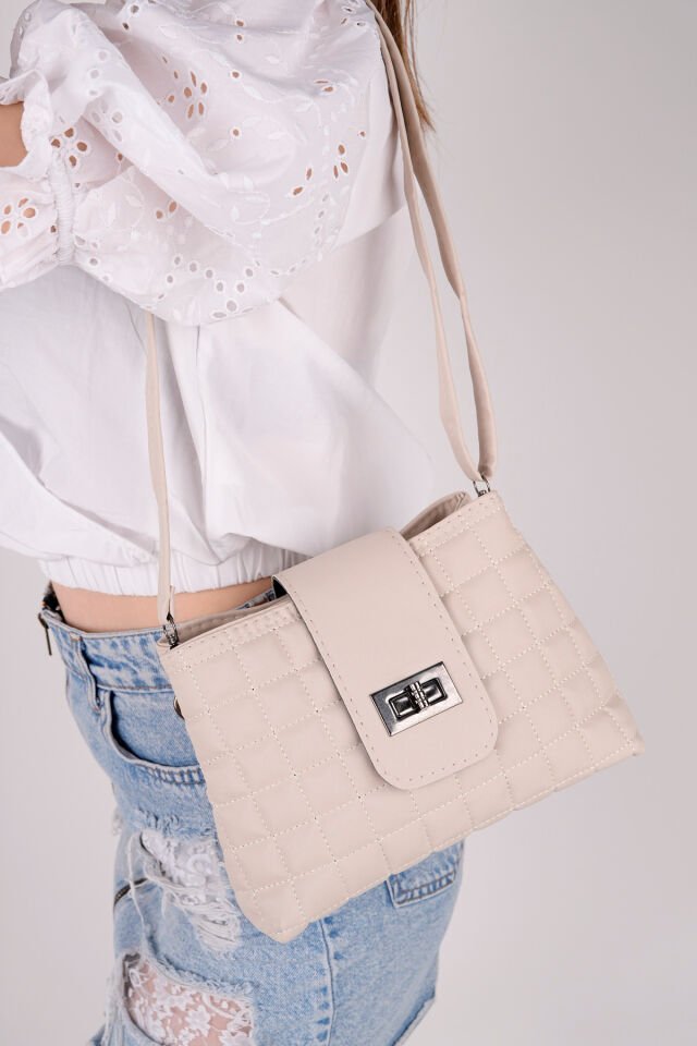 Kadın Günlük Omuz Çantası Bej - Tek Ebat