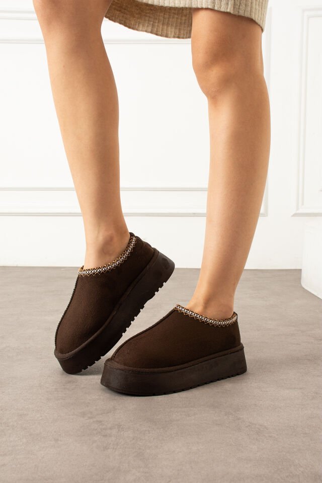 Kadın Günlük Terlik Model Bot Kahverengi - 39