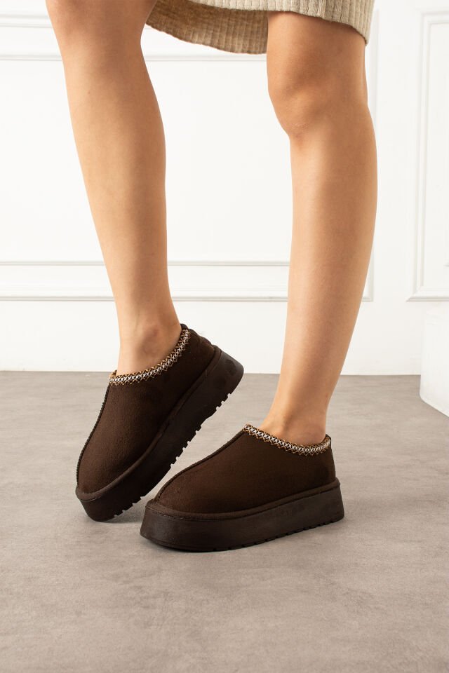 Kadın Günlük Terlik Model Bot Kahverengi - 37