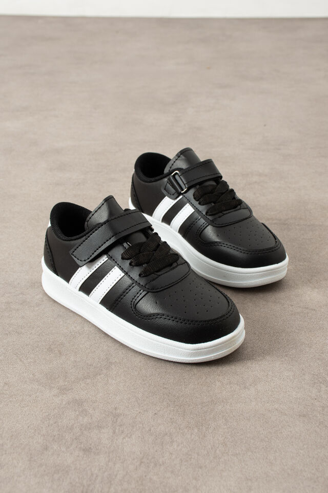 Çocuk Sneaker Günlük Ayakkabı Siyah Beyaz - 31
