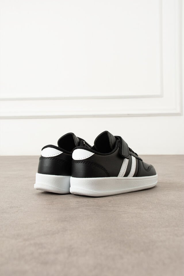 Çocuk Sneaker Günlük Ayakkabı Siyah Beyaz - 31